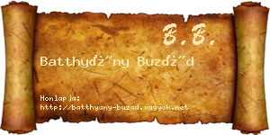 Batthyány Buzád névjegykártya